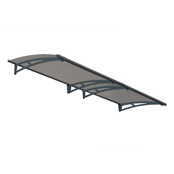 CANOPIA by PALRAM Aquila 3 ft. x 10 ft. Gray/Solar Gray Door and Window Fixed Awning