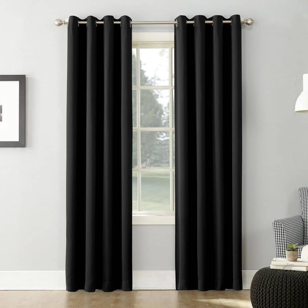 Saxon Energy Saving Black Polyester 54 in. W x 84 in. L Grommet Blackout Curtain (Single Panel) price history on PriceWatchPro
