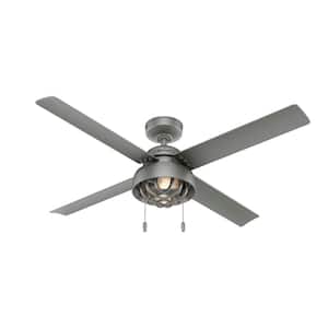 Spring Mill 52 in. LED Indoor/Outdoor Matte Silver Ceiling Fan with Light Kit