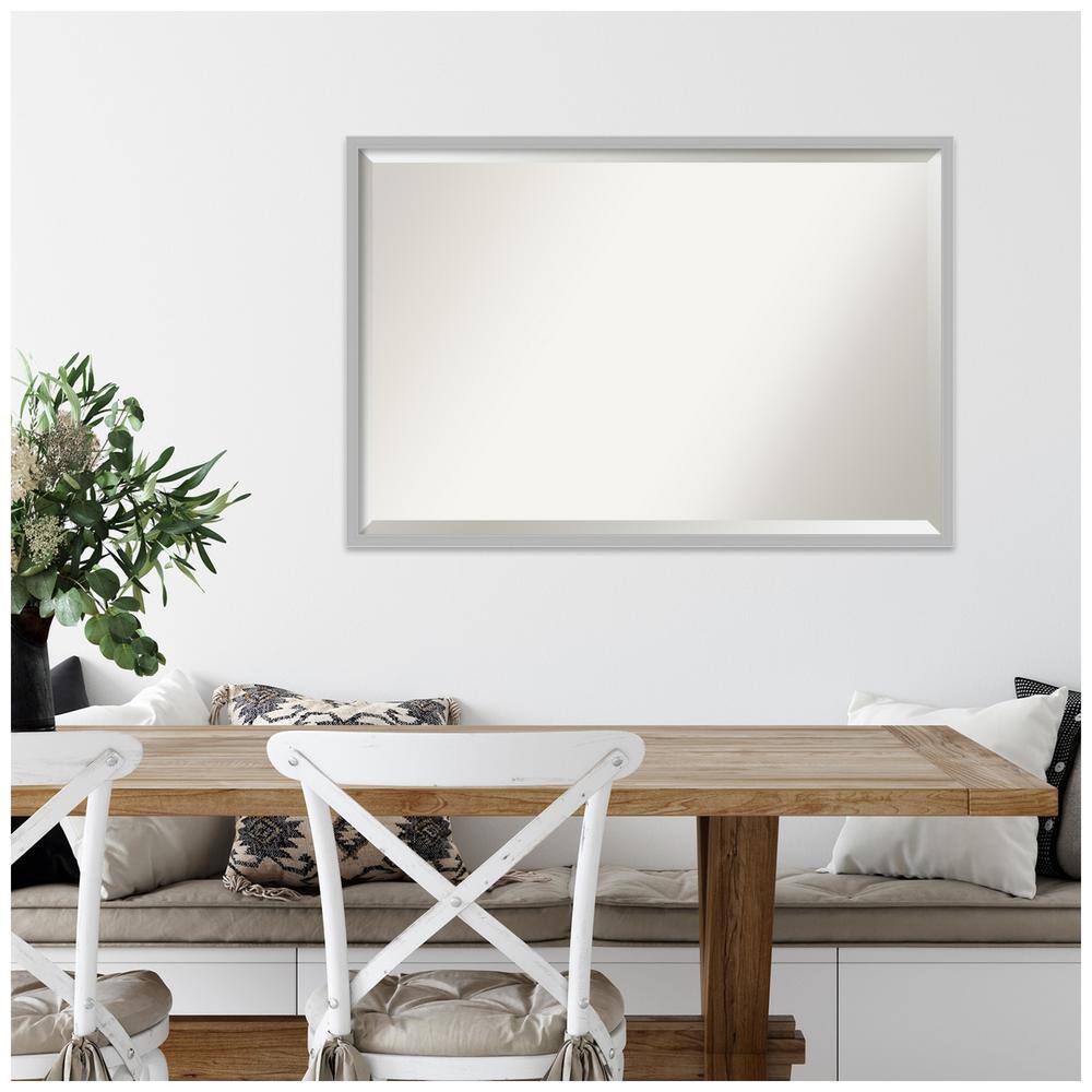 Hera Chrome Polished Silver 25" x 37" Rectangular Wall Mirror