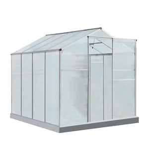 74.8 in. x 99.8 in. x 78.74 in. Greenhouse, Garden Planting Shed, Outdoor Flower Planter Warm House, Sliver