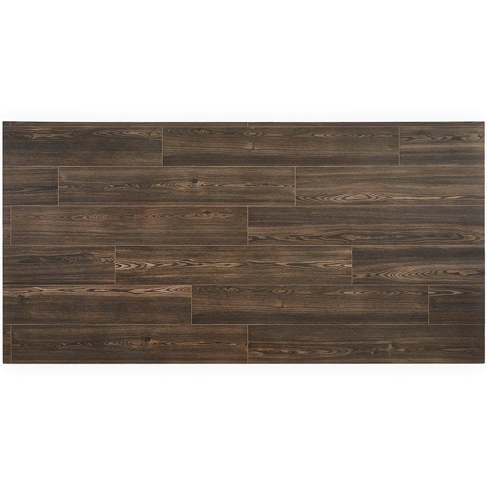 Teakwood 8" x 48" Matte Brown Porcelain Wood Look Tile
