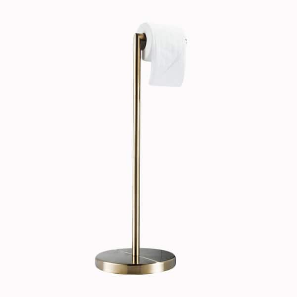 BYH build your home Round Freestanding Toilet Paper Holder Bathroom Accessories in Brushed Gold