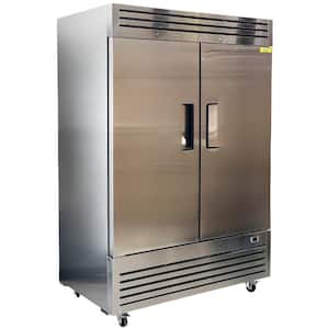 54 in. 47 Cu. Ft. Auto Defrost Commercial 2-Solid Door Reach in Upright Freezer EA60F in Stainless Steel