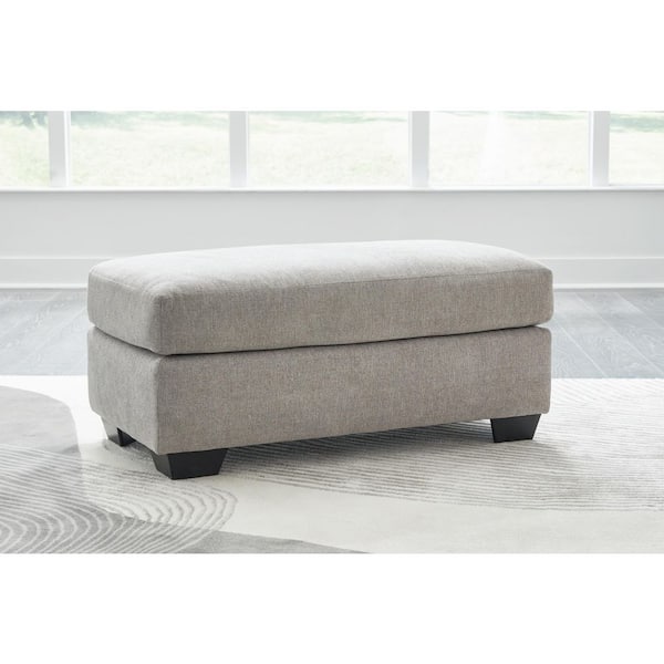 Signature DESIGN BY ASHLEY Avenal Park Gray Polyester Rectangle Cocktail Medium Ottoman