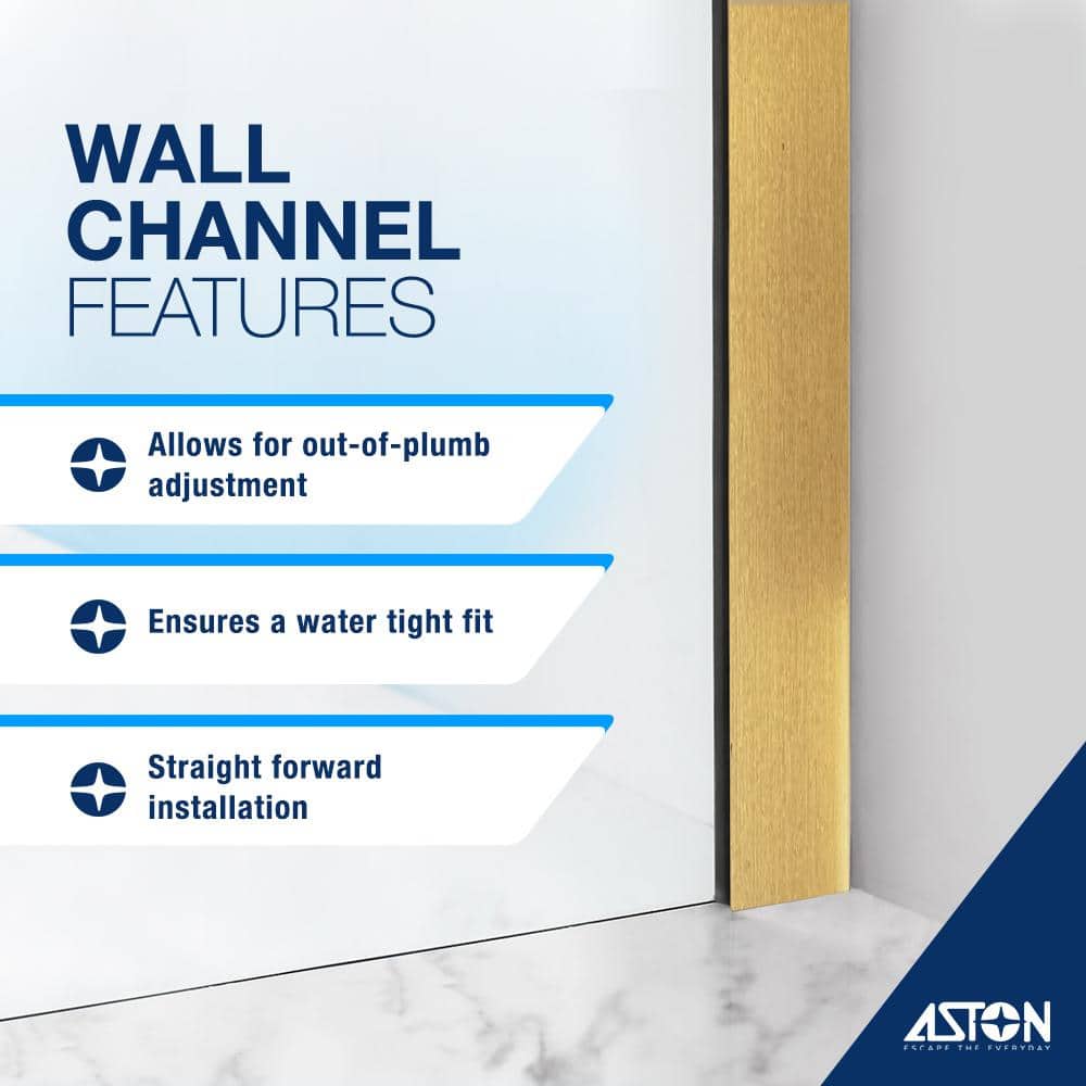 Belmore XL 80" High x 36" Wide Frameless Frosted Glass Shower Door in Brushed Gold
