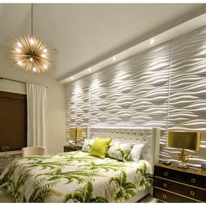31.5 in. x 24.6 in. White 3D Wall Panels for Interior Wall Decor in Living Room Bedroom (32 sq. ft./Box)