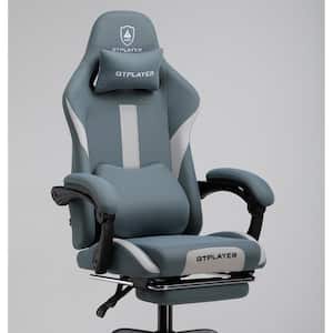 Gaming Chair Computer Chair with Footrest and Lumbar Support for Office or Gaming, Blue