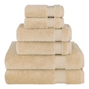 Premium Quality 100% Cotton 6-Piece Bath Towel Set, Sand Taupe