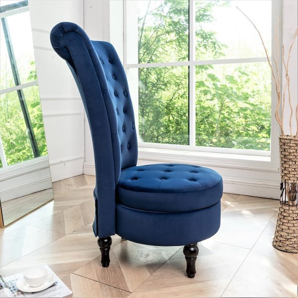 Blue vanity chair with back hot sale