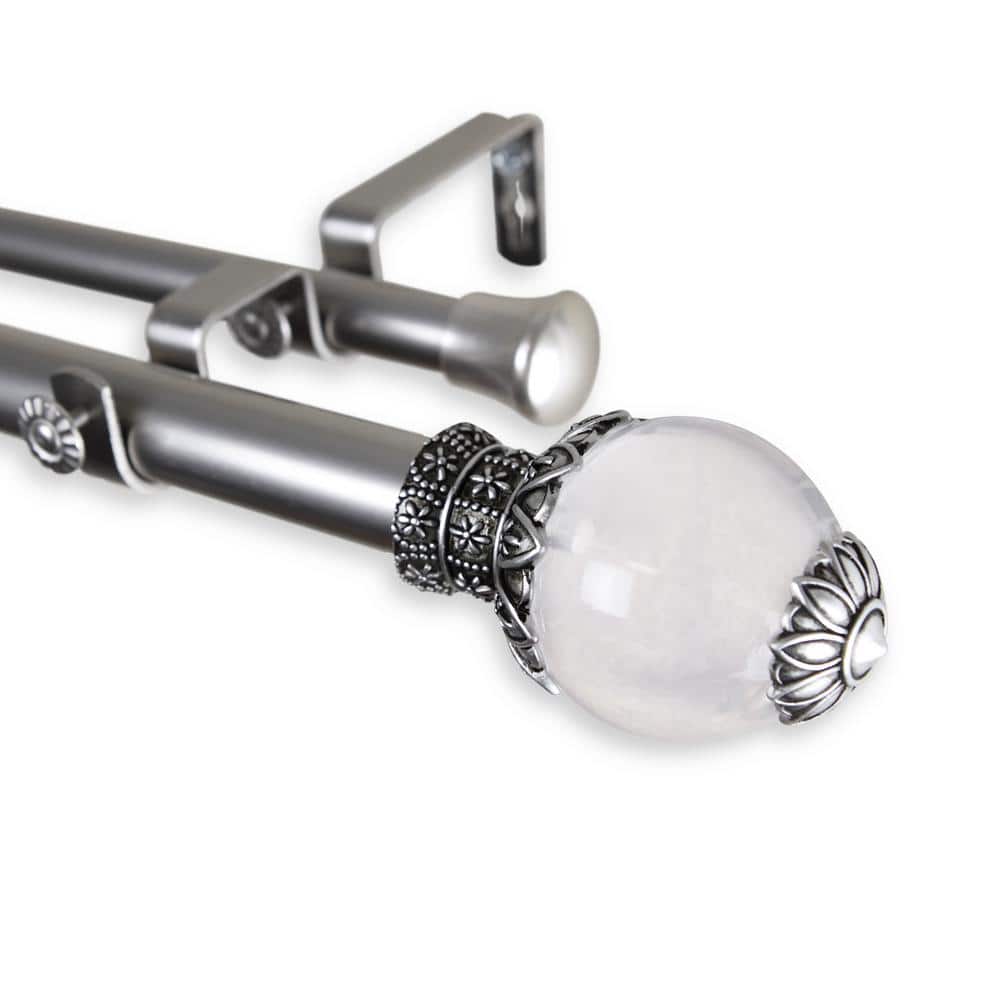 Beam 66 in. - 120 in. Adjustable 1 in. Dia Double Curtain Rod in Satin Nickel price history on PriceWatchPro