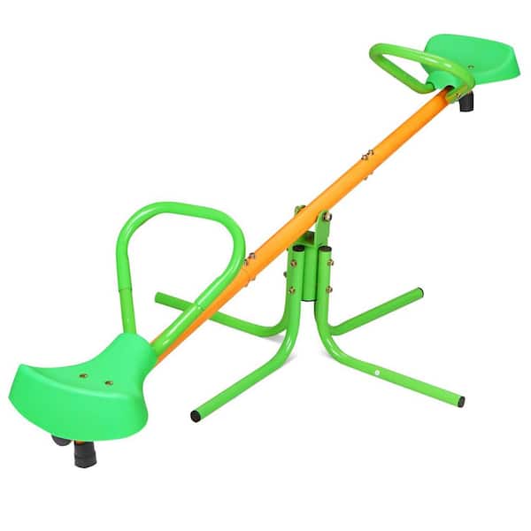 Tidoin 360° Rotation Outdoor Kid Spinning Seesaw Sit and Spin Teeter Totter Swivel Teeter Totter for Backyard