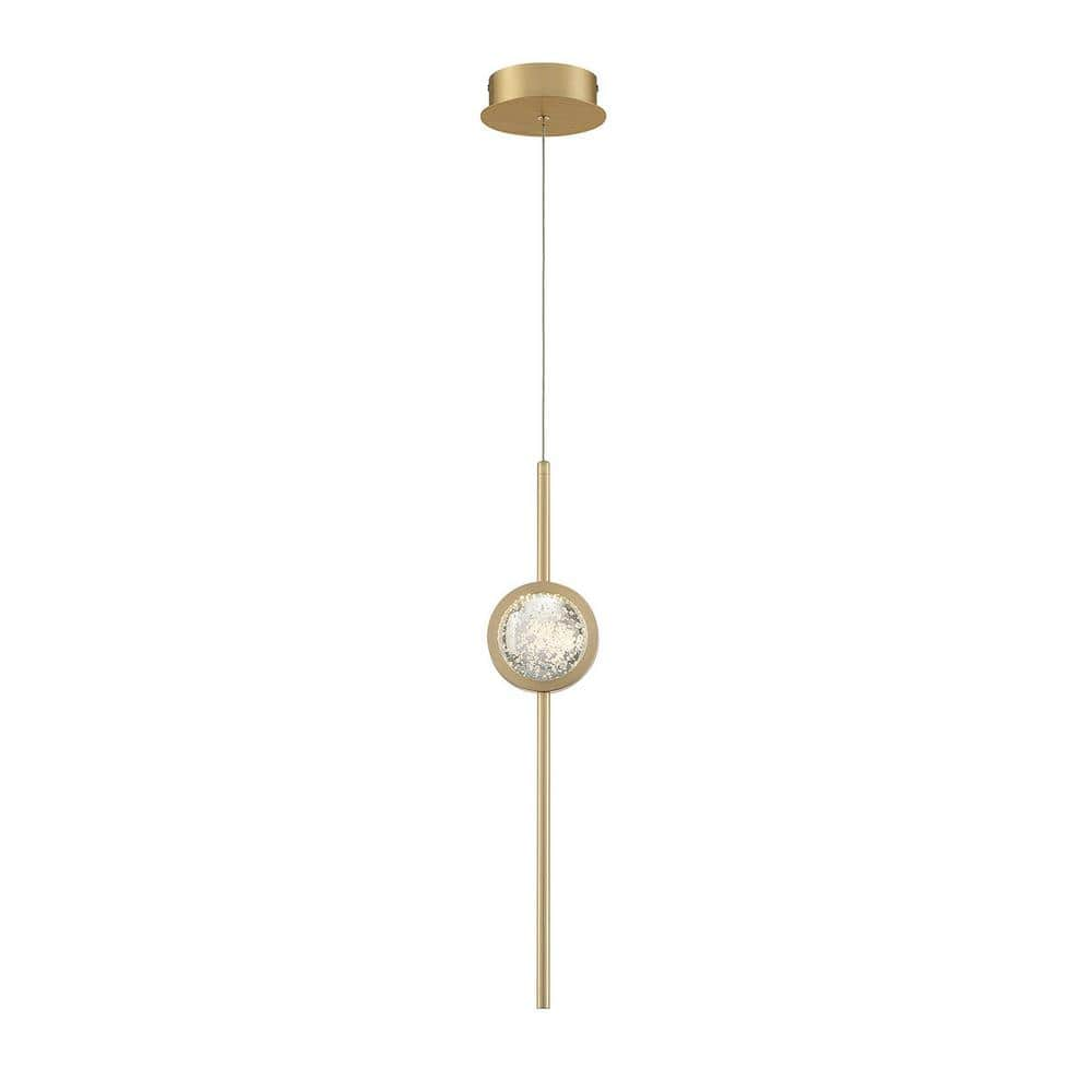 Barletta 7-Watt Integrated LED Brass Anodized Aluminum Pendant with Clear Brass Shade -  Eurofase, 39463-029