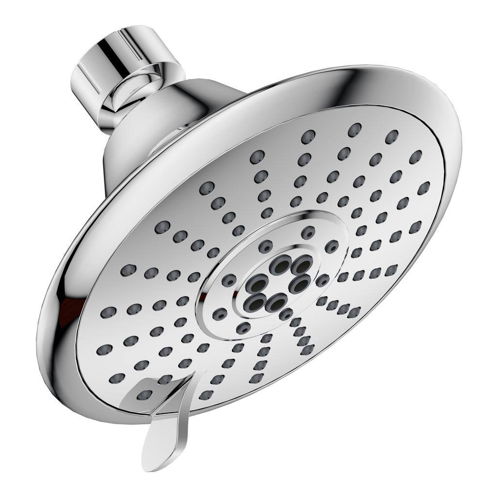 Chrome 5-Function Round Wall Mounted Shower Head
