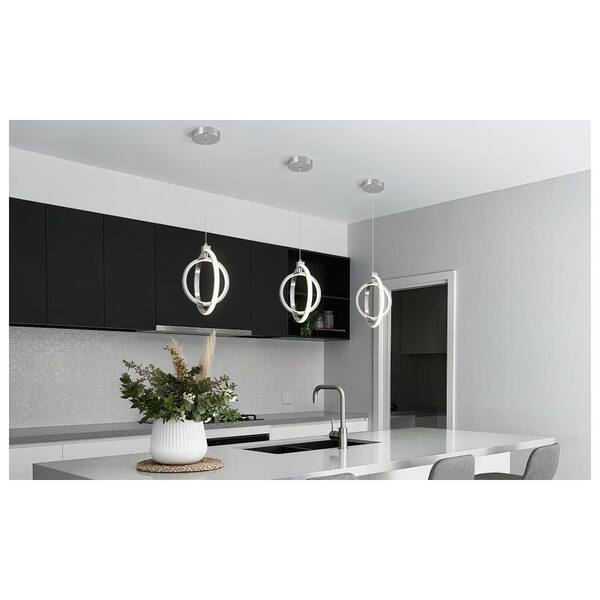 ZHLWIN Home Lighting Chrome Round 1-Pack Modern LED Pendant Lights