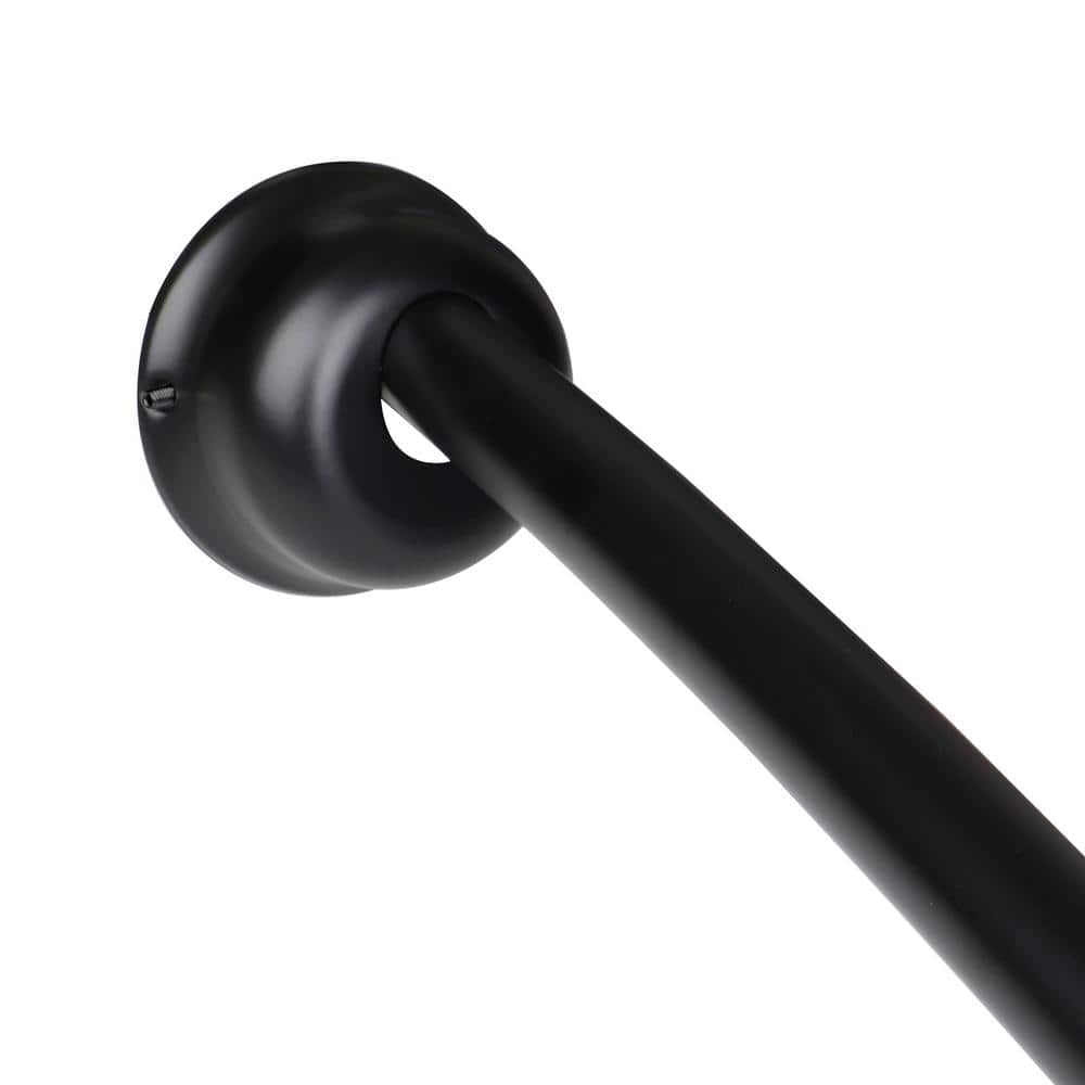 Black Aluminum 72" Curved Shower Rod with PEVA Liner