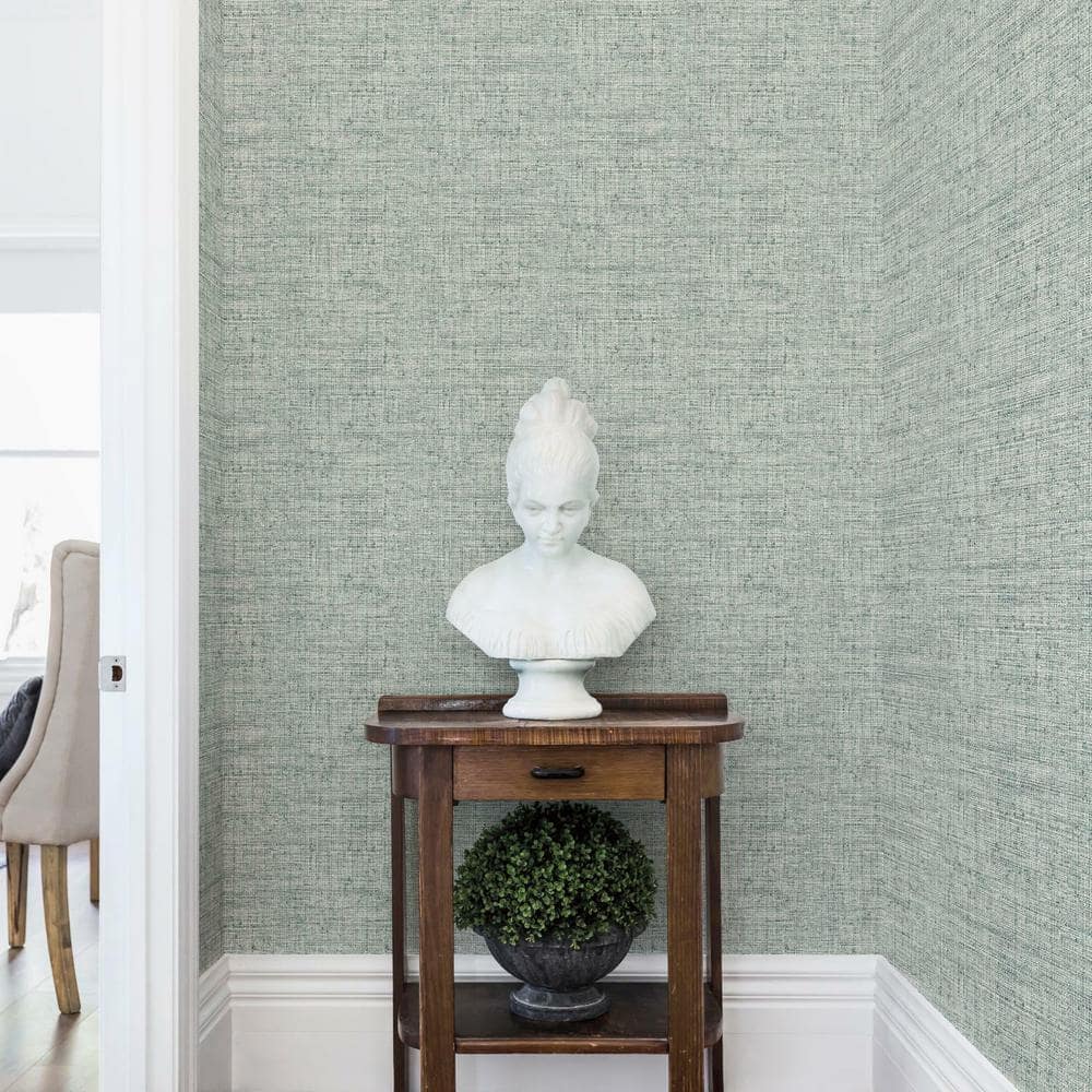 Blue Papyrus Weave Peel and Stick Grasscloth Wallpaper