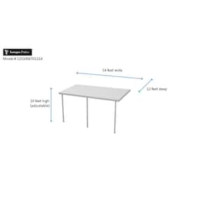 14 ft. x 12 ft. White Aluminum Frame Patio Cover, 3 Posts 20 lbs. Snow Load