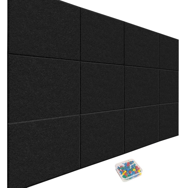 47 x 35 Felt Wall Tiles Self-Adhesive Removable Cork Board Alternative for Office or Home 12-Pack