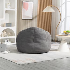 Gray Bean Bag Chair with Ottoman and Footrest for Living Room and Bedroom