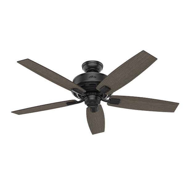Hunter - Bennett 52 in. LED Indoor Matte Black Ceiling Fan with 3-Light Kit and Handheld Remote Control