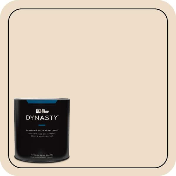 BEHR DYNASTY 1 qt. #710C-2 Raffia Cream Satin Enamel Interior Stain-Blocking Paint and Primer