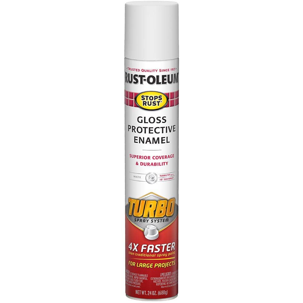 Rust-Oleum 334133 Stops Rust Turbo Spray Paint - 24 oz Gloss White