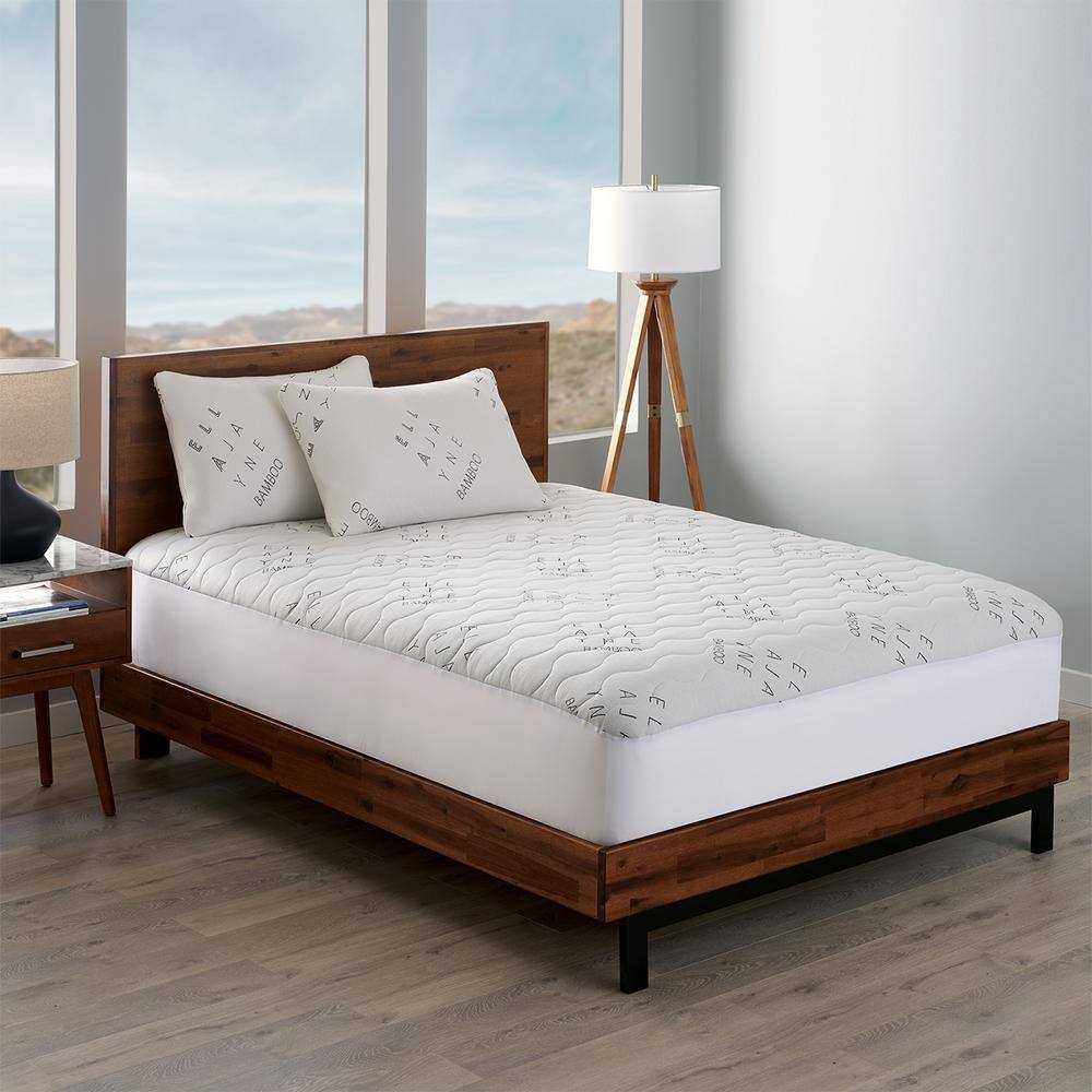 Standard/Queen White Bamboo Memory Foam Pillow with Adjustable Density
