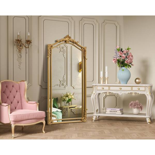 KENT Now Family New Traditional パブミラー Timeless Home Gold Leaf 33.5 in. W x 66 in. H Traditional Mirror