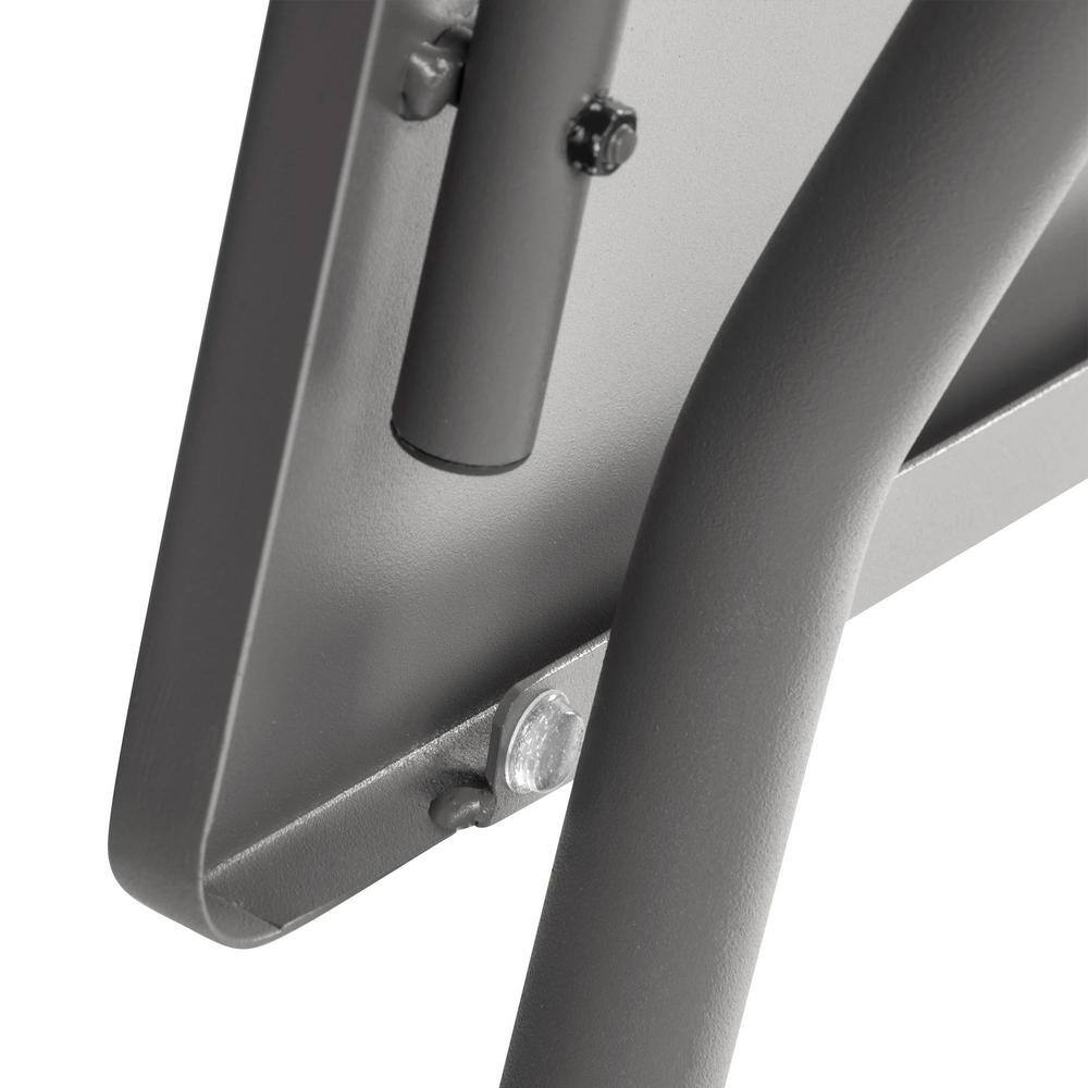 Titanium Gray Galvanized Steel Rectangular Folding Table