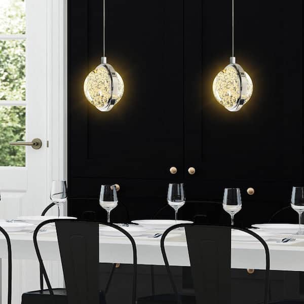 Salvador 4 in LED Integrated Polished Nickel Pendant