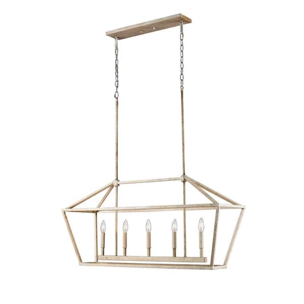 Millennium Lighting 5-Light 15 in. Vintage White Chandelier