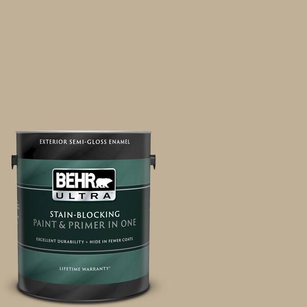 BEHR ULTRA 1 gal. #UL170-17 Vast Desert Semi-Gloss Enamel Exterior Paint and Primer in One