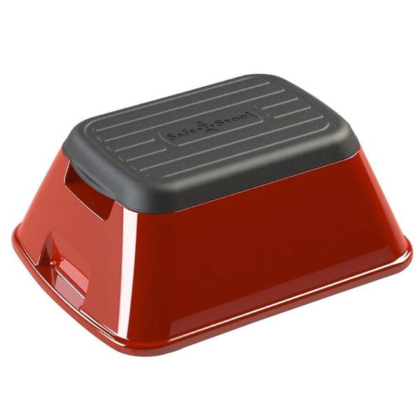 Safe-T-Stool 7.75 in. x 15.5 in. x 19.5 in. Anti-Tip and Carry Basket in Red