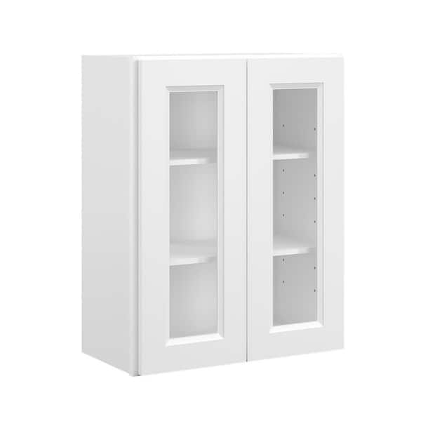 21 in W x 12 in D x 30 in H in Traditional White Plywood Ready to Assemble Kitchen Wall Cabinet with Doors and Shelves