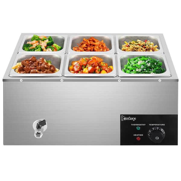 Karl home 19.2 qt. Stainless Steel Buffet Server with (6-Crocks)