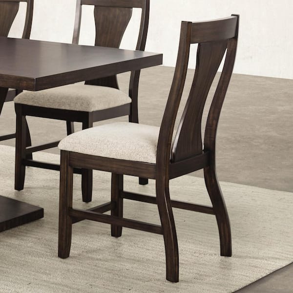 Furniture of America Kix Espresso Fabric Upholstered Dining Chairs (Set of 2)