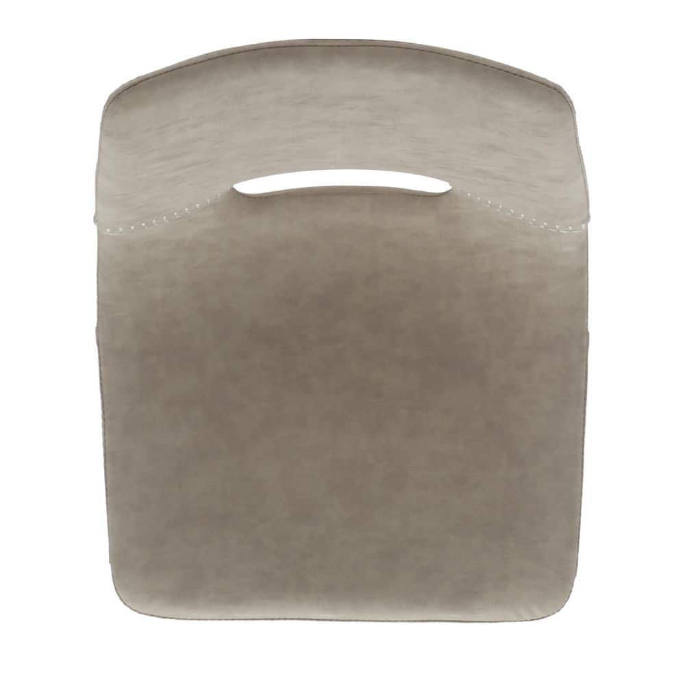 Raylee Grey Vegan Leather Saddle Counter Stool with Black Metal Legs