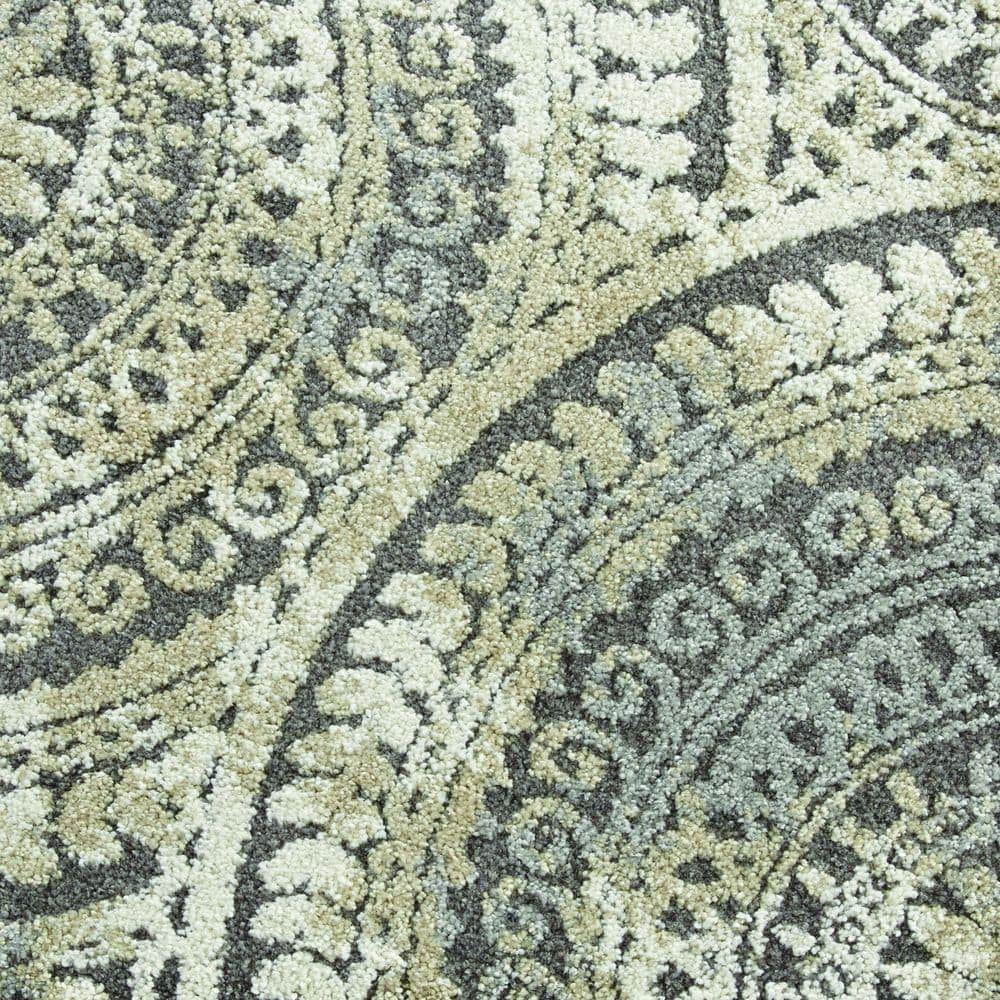 Spiral Medallion Ivory 8 ft. x 10 ft. Area Rug - thumbnail 6