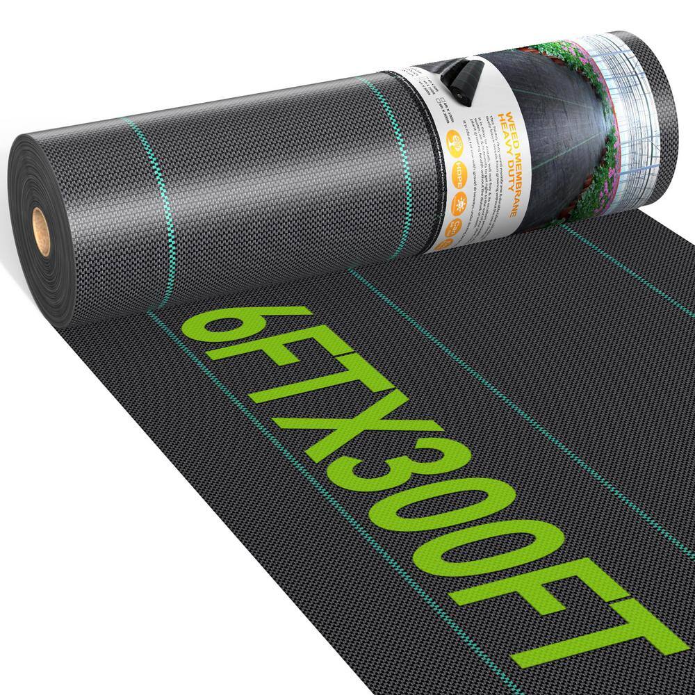 6 ft. x 300 ft. Weed Block Cover Mat Woven Geotextile Fabric for Underlayment Gardening Ground 1-Pack price history on PriceWatchPro