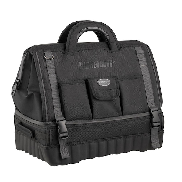 Bucket Boss Tool Bag, All-Terrain Bottom, 14 Pocket, 1680 Heavy-Duty Poly  Fabric 68018