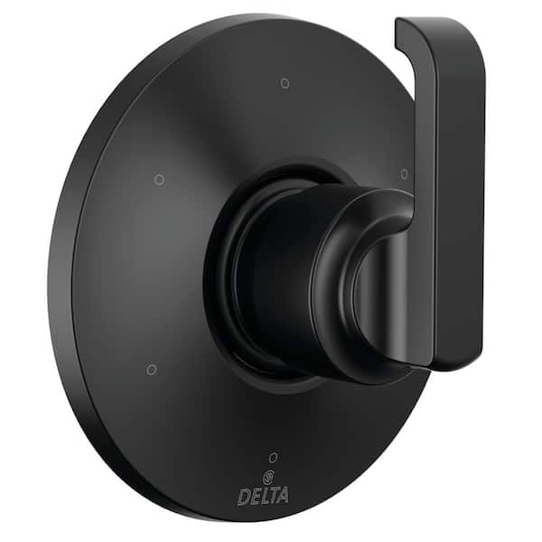 Delta Tetra 1-Handle Wall-Mount Diverter Valve Trim Kit 6-Setting Diverter in Matte Black (Valve Not Included)