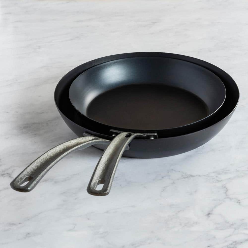 Blue Carbon Steel Nonstick 2-Piece Fry Pan Set