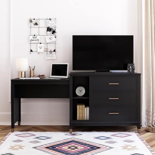 CosmoLiving by Cosmopolitan Westerleigh 3-in-1 Media Dresser, Black