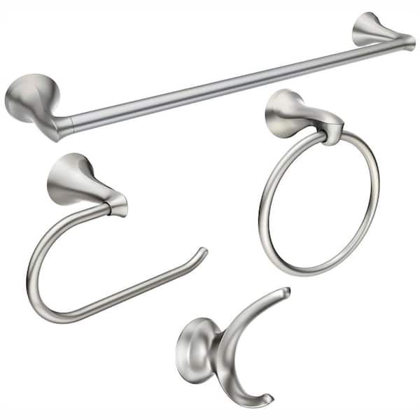 MOEN Darcy 4 Piece Press and Mark Bath Set with 24 in. Towel Bar