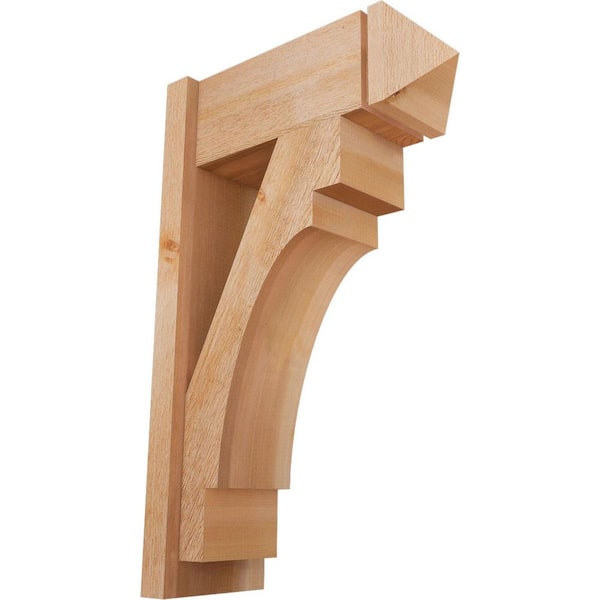 Ekena Millwork 8 in. x 32 in. x 20 in. Merced Arts and Crafts Rough Sawn Western Red Cedar Outlooker