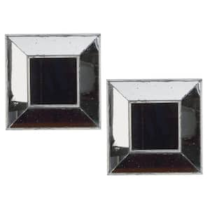 12 in. x 12 in. Classic Square Framed Silver Wall Accent Mirror (Set of 2)