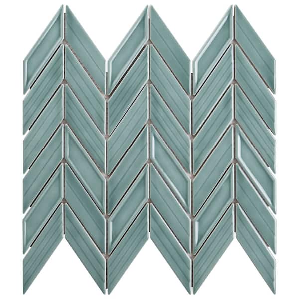 Ivy Hill Tile Medley Chevron Marine Blue 11.22 in. x 11.81 in