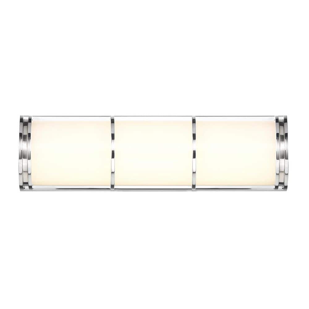 Harper 16 in. W x 4.64 in. H Chrome LED Contemporary Bathroom Vanity Light with White Etched Glass Shades price history on PriceWatchPro