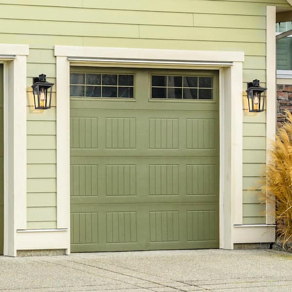 Modern 1-Light Black Dusk to Dawn Outdoor Wall Light with Motion Sensor Exterior Wall Sconce with Clear Glass Shade